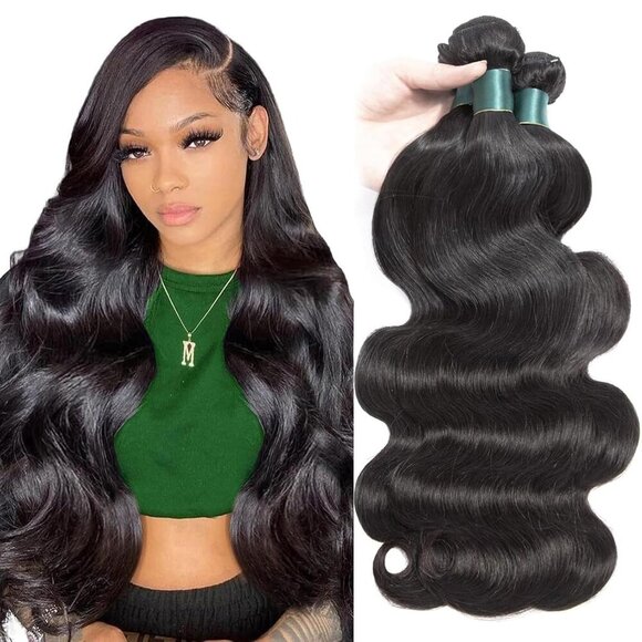 Brazilian Human Hair Bundles 18 20 22 Inch Body Wave, 12A Grade, 100% Unprocesse - Picture 1 of 6
